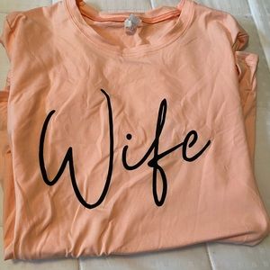 Peach colored wife tee